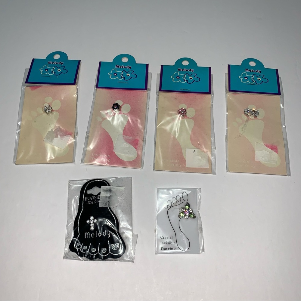 TOE RINGS lot of 6 fashion jewelry NWT